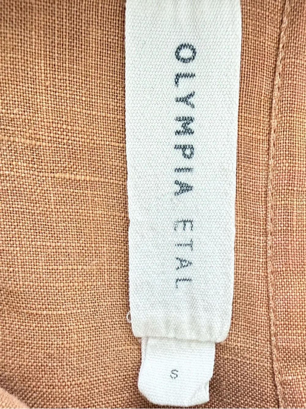 Olympia Etal Rhodes Oversized Button-Front Linen Shirt Dress - Women Small - Picture 4 of 8